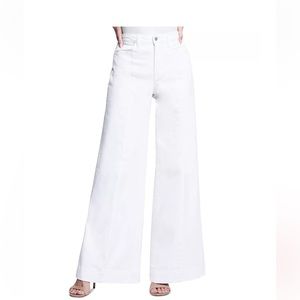 NWT L'AGENCE Sandy High Rise Wide Leg Jeans in Blanc